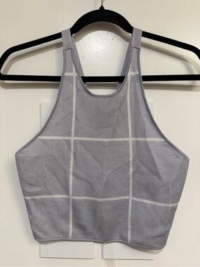 C/MEO Collective Silver-Gray Knit Crop Tank